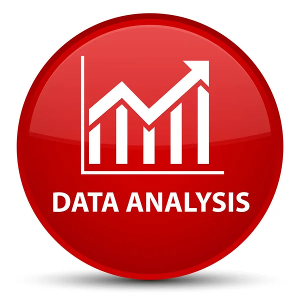 Analisis data (ikon statistik) tombol bundar merah spesial — Stok Foto