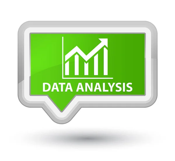 Analisis data (ikon statistik) tombol banner hijau lunak utama — Stok Foto