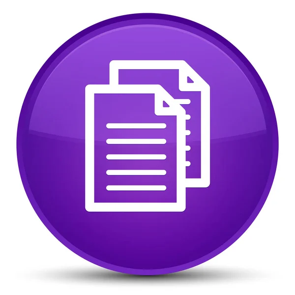 Documents icon special purple round button — Stock Photo, Image