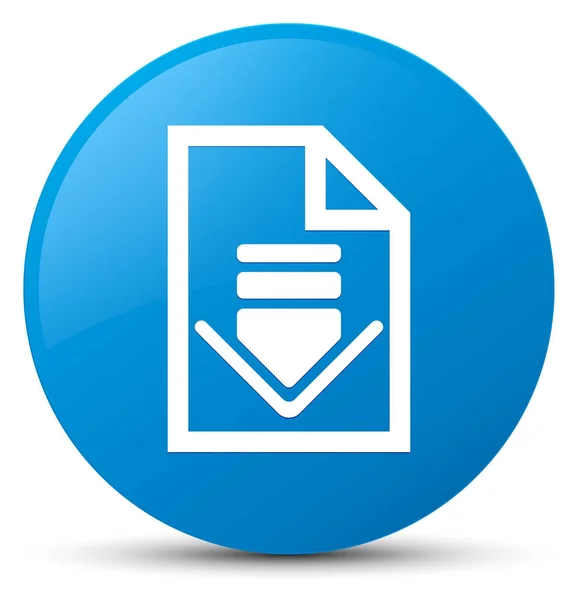 Download document icon cyan blue round button — Stock Photo, Image