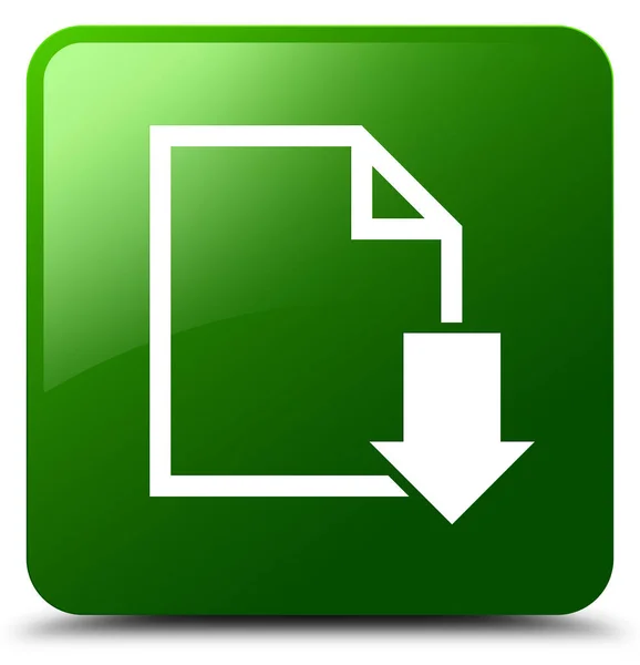 Baixar ícone do documento botão quadrado verde — Fotografia de Stock
