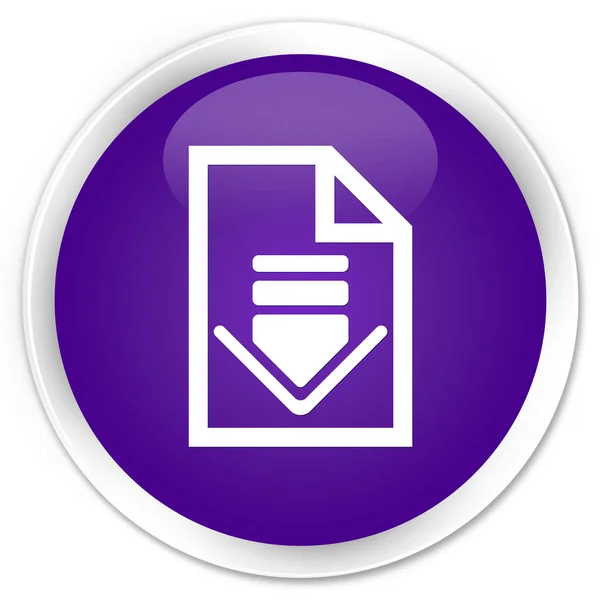 Letöltés dokumentum ikon prémium lila kerek gomb — Stock Fotó