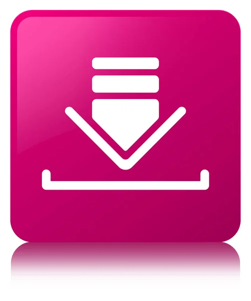 Download icon pink square button — Stock Photo, Image