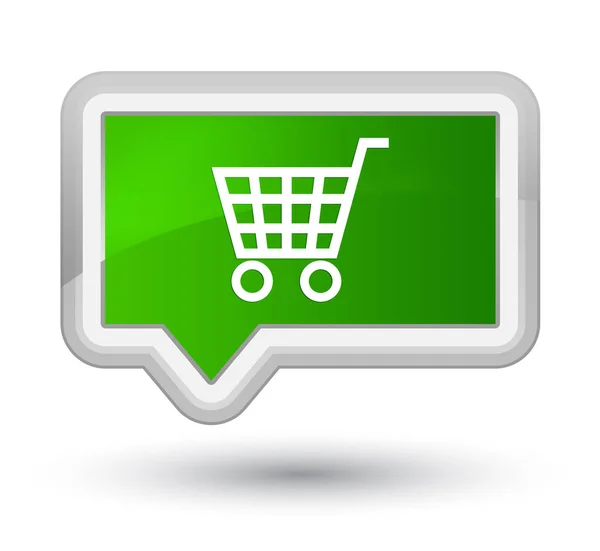 Ícone de comércio eletrônico botão banner verde primo — Fotografia de Stock