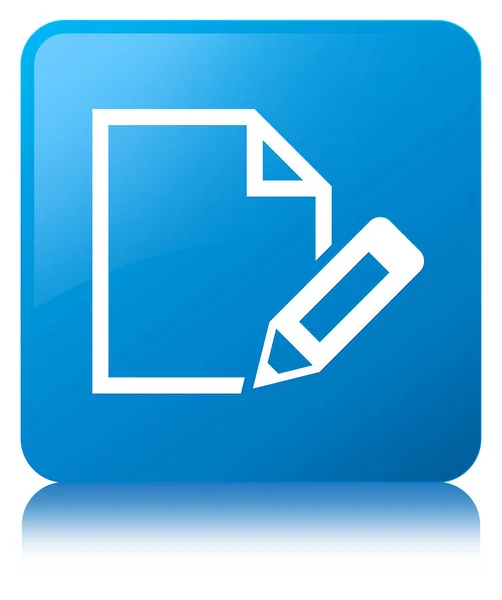 Edit document icon cyan blue square button