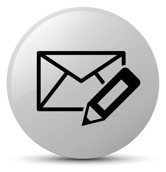 Editar ícone de e-mail botão redondo branco — Fotografia de Stock