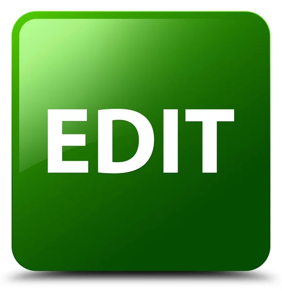 Editar botón cuadrado verde —  Fotos de Stock