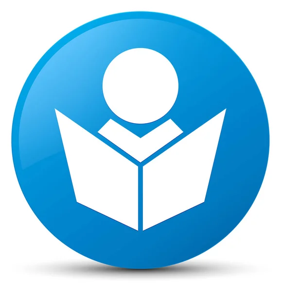 E-Öğrenim simgesi mavi mavi yuvarlak düğmesi — Stok fotoğraf