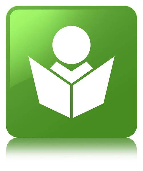 Elearning icon weicher grüner quadratischer Knopf — Stockfoto