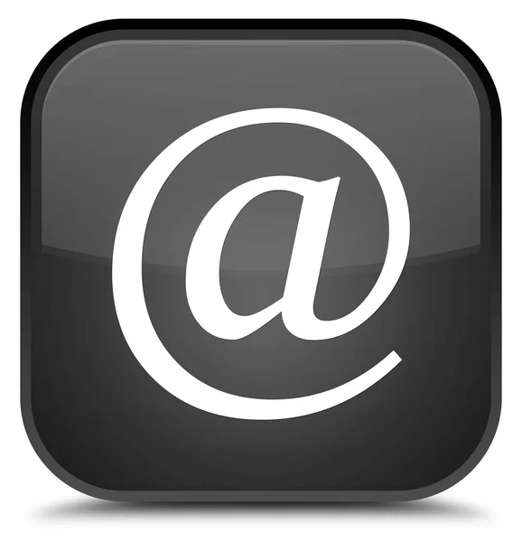 Ícone de endereço de e-mail botão quadrado preto especial — Fotografia de Stock