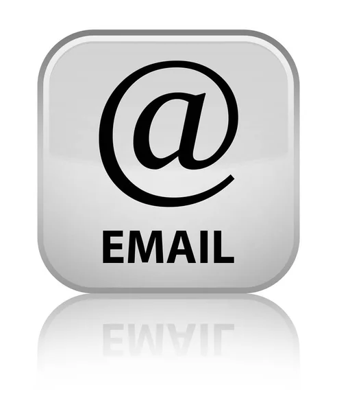E-posta (adresi simgesi) özel beyaz kare düğme — Stok fotoğraf