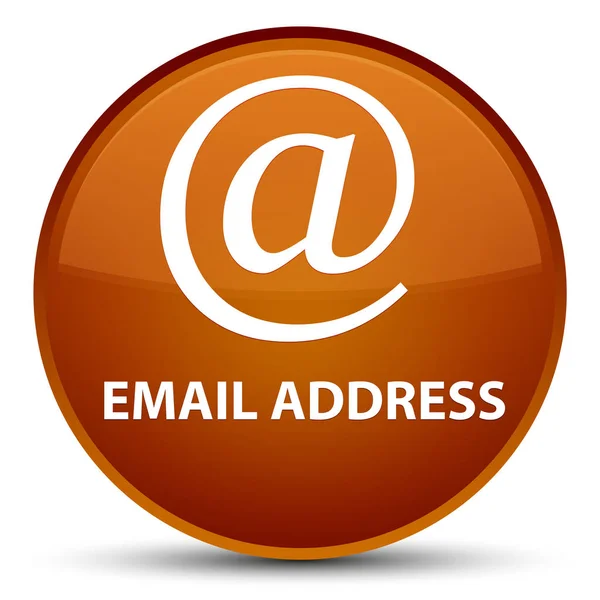 E-mail adres specjalnych brązowy okrągły przycisk — Zdjęcie stockowe