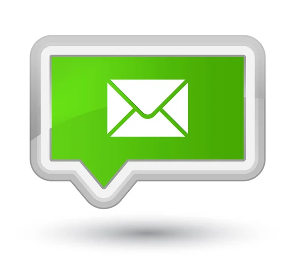 Email icon prime soft green banner button — Stock Photo, Image