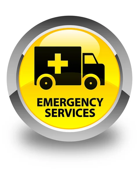 Emergency services glossy yellow round button
