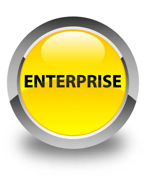Enterprise lesklé žluté kulaté tlačítko — Stock fotografie