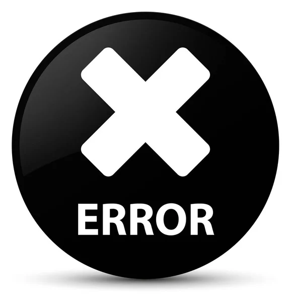 Error (cancelar icono) botón redondo negro — Foto de Stock