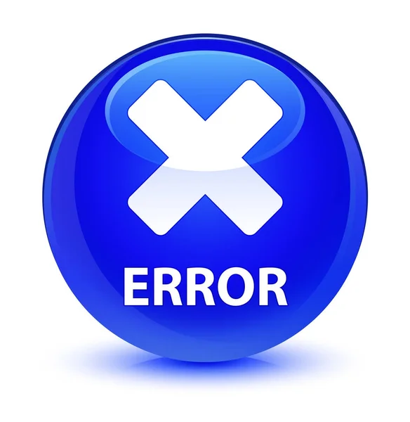Erro (cancelar ícone) botão redondo azul vítreo — Fotografia de Stock