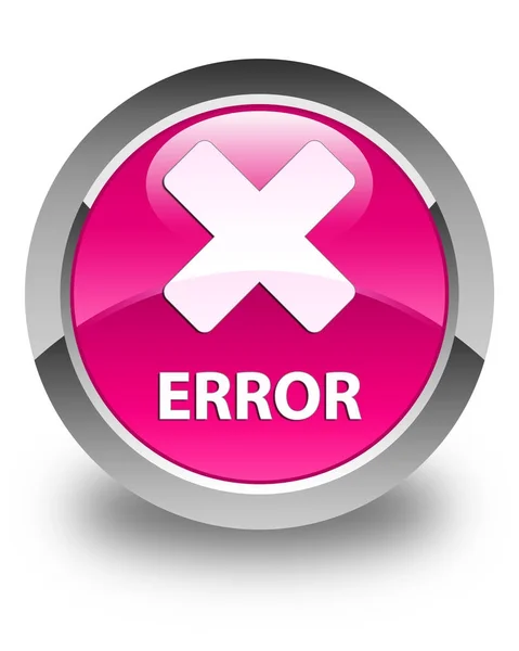 Erro (cancelar ícone) botão redondo rosa brilhante — Fotografia de Stock