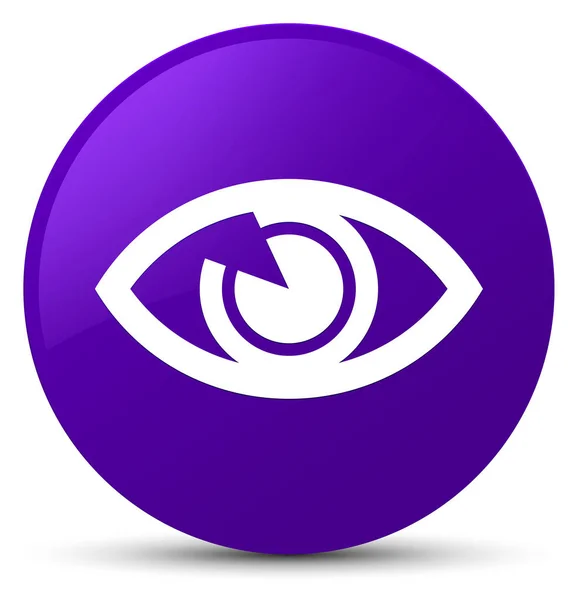 Ojo icono púrpura botón redondo — Foto de Stock