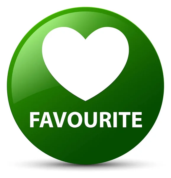 Favourite (heart icon) green round button — Stock Photo, Image