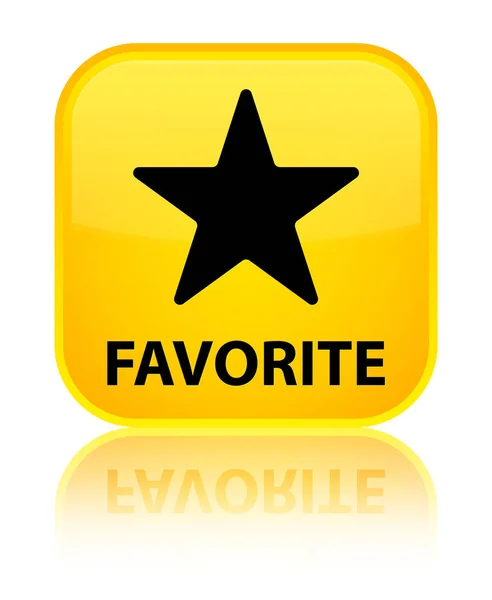 Favori (icône étoile) bouton carré jaune spécial — Photo