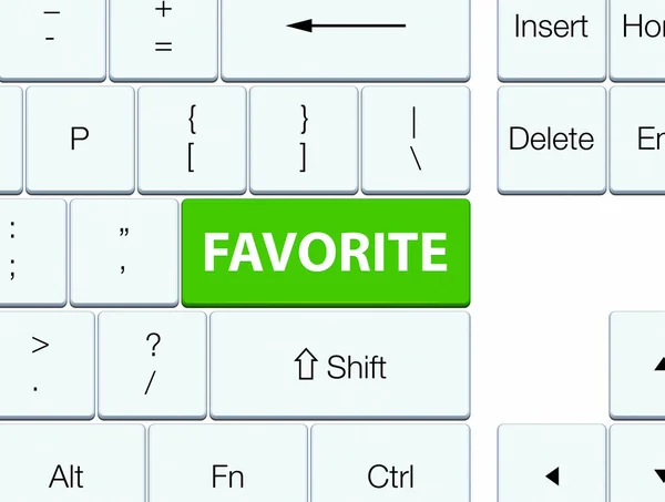 Favorite soft green keyboard button — Stock Photo, Image