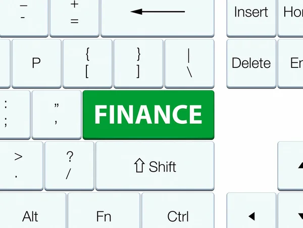 Finanza tasto tastiera verde — Foto Stock