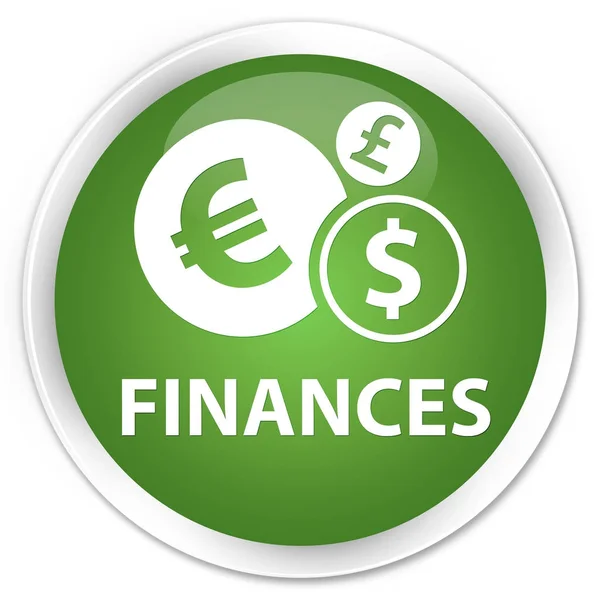 Finances (euro sign) premium soft green round button — Stock Photo, Image