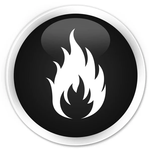 Icône de feu bouton rond noir premium — Photo