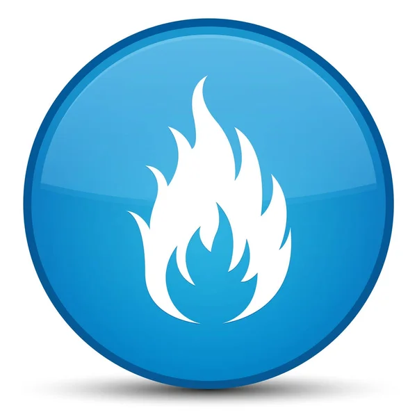 Tűz ikon különleges cián kék kerek gomb — Stock Fotó