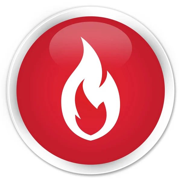 Icône flamme de feu bouton rond rouge premium — Photo