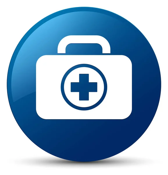First aid kit icon blue round button — Stock Photo, Image