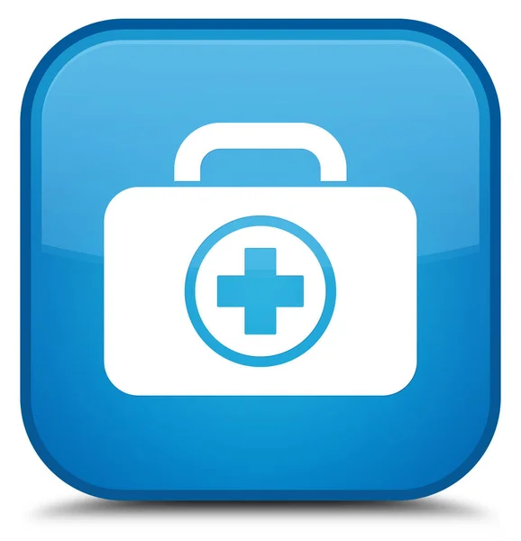 Pierwszej pomocy zestaw ikonę specjalne cyan niebieski kwadrat przycisku — Zdjęcie stockowe