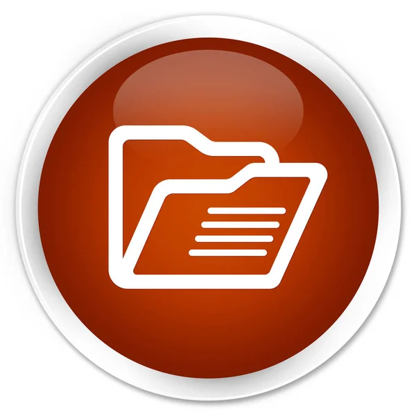 Folder icon premium brown round button — Stock Photo, Image