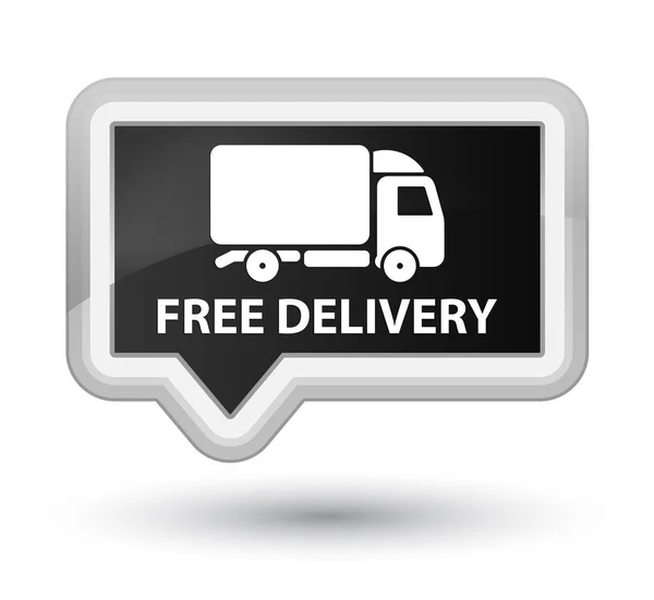 Free delivery prime black banner button — Stock Photo, Image