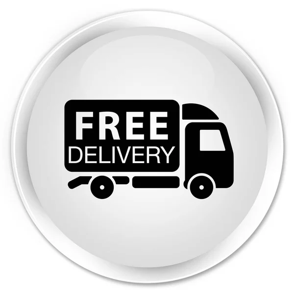 Consegna gratuita camion icona premium bianco pulsante rotondo — Foto Stock