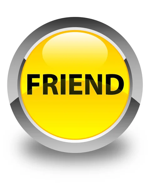 Przyjaciel błyszczący żółty okrągły przycisk — Zdjęcie stockowe