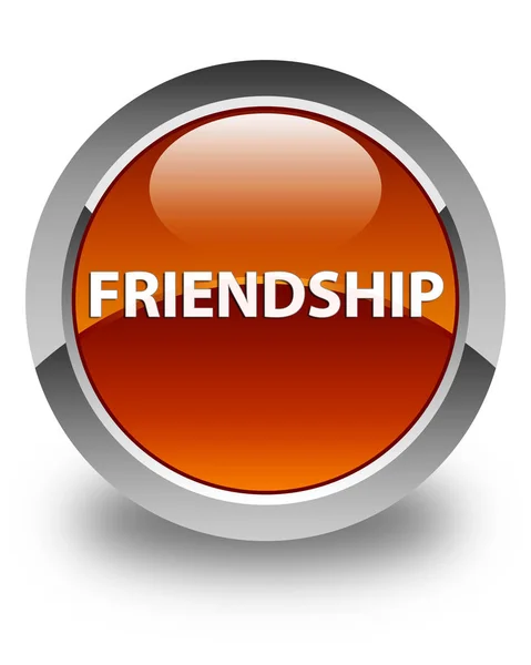Friendship glossy brown round button — Stock Photo, Image