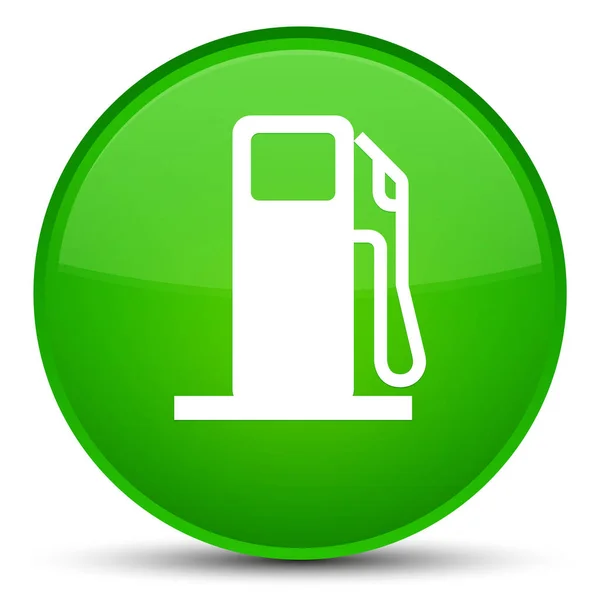 Ícone distribuidor de combustível botão redondo verde especial — Fotografia de Stock