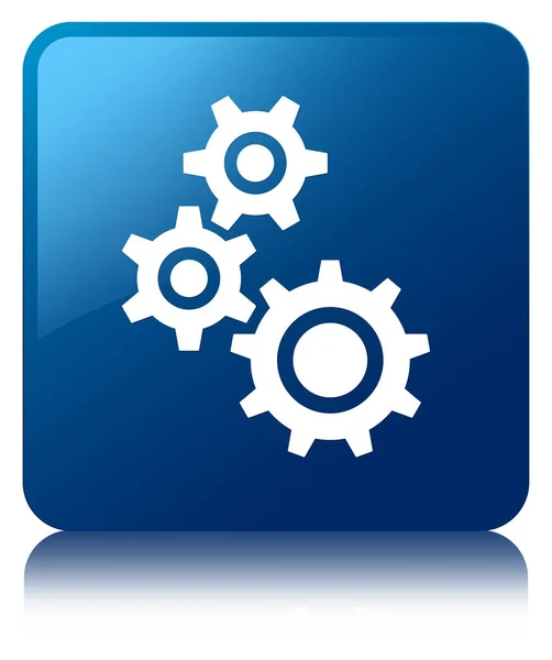 Redskap ikonen blå fyrkantiga knappen — Stockfoto