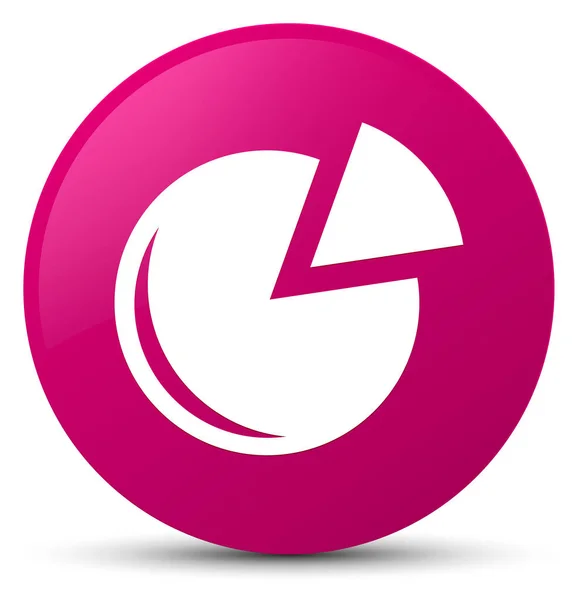 グラフ アイコン ピンク ラウンド ボタン — ストック写真