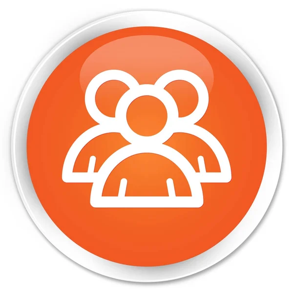 Group icon premium orange round button