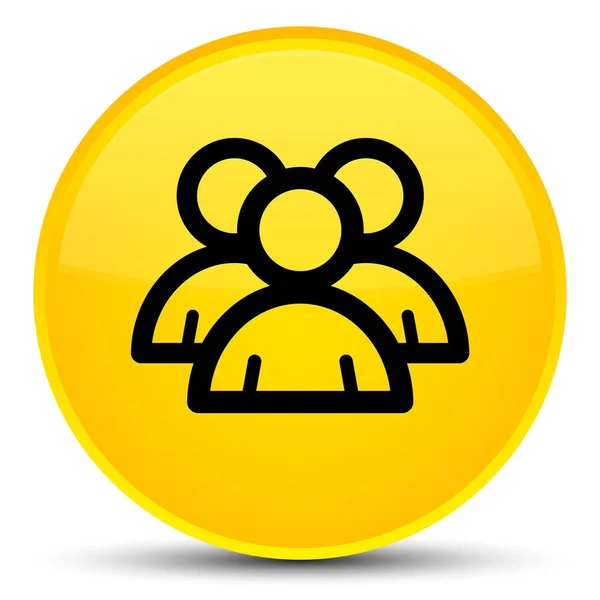 Grupp ikonen speciella gula runda knappen — Stockfoto
