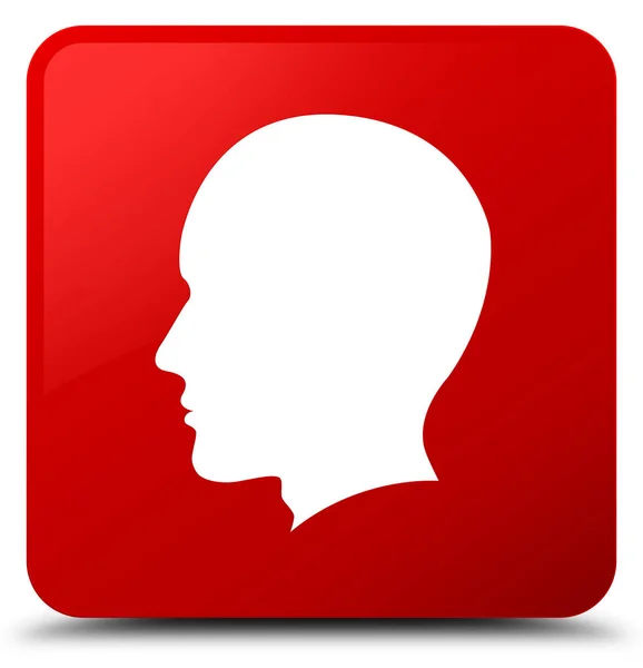 머리 남자 얼굴 아이콘 빨간색 사각형 버튼 — 스톡 사진