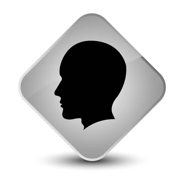 Kopf männliches Gesicht Symbol elegante weiße Diamant-Taste — Stockfoto