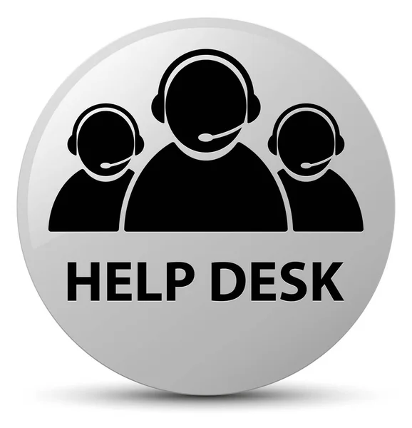 帮助台 (客户服务团队图标) 白色圆形按钮 — 图库照片