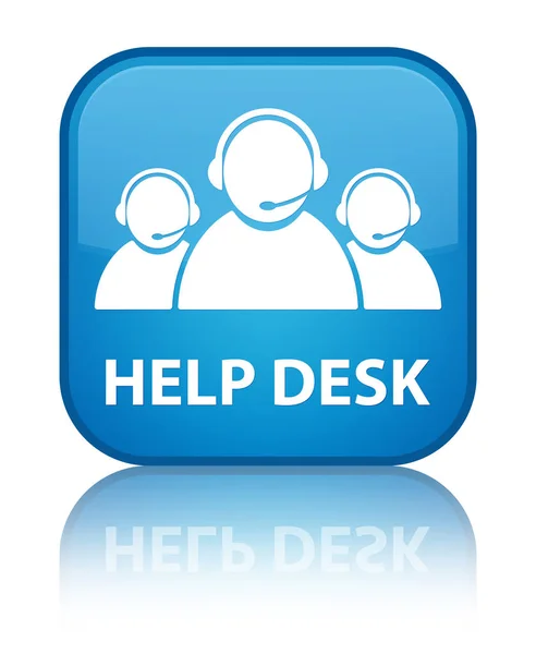 Pomoci stůl (zákaznické péče týmu ikonu) zvláštní cyan modrý čtverec, ale — Stock fotografie