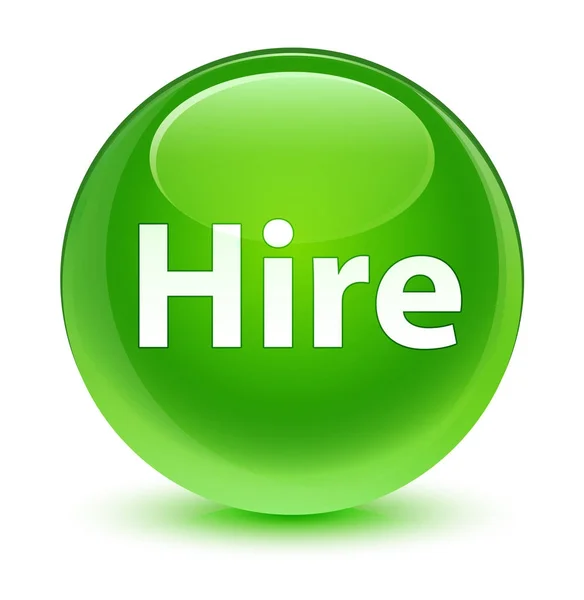 Hire glassy green round button — Stock Photo, Image