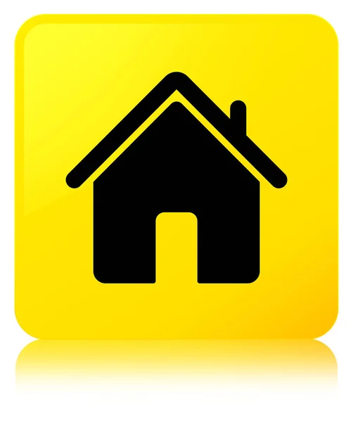 Przycisk □ ikonę domu żółty — Zdjęcie stockowe
