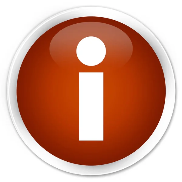 Info-ikonen premium bruna runda knappen — Stockfoto